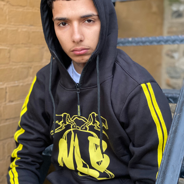 Black yellow hoodie best sale