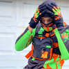 Orange/Green Mx Gloves